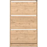 Flat Duo 3 Katlı Geniş Ayakkabılık - Florida Meşe 73x119x26 cm