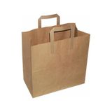 Flat Kraft Kağıt Çanta Karton Hediyelik Poşet Torba - 20X24x10 Cm. - 10 Adetlik 1 Paket