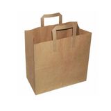 Flat Kraft Kağıt Çanta Karton Hediyelik Poşet Torba - 25x28 Cm. - 10 Adetlik 1 Paket