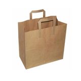 Flat Kraft Kağıt Çanta Karton Hediyelik Poşet Torba - 25x28 Cm. - 50 Adet