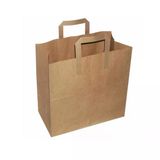 Flat Kraft Kağıt Çanta Karton Hediyelik Poşet Torba - 27X16x29 Cm. - 30 Adet