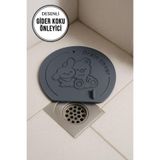 Flaura Home Desenli Silikon Gider Kapağı – Kötü Koku ve Haşere Önleyici Duş & Lavabo Gider Tıpası (Antrasit)