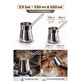 Flaura Home Paslanmaz Çelik Cezve Seti 2’li (330 ml & 550 ml)