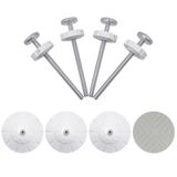 Flauzmann Bebek Kapısı Genişletici Kiti - 4 Paket M8x4.92 Cıvatalı Mil Çubukları+İç Mekan Kullanımı için Basınçlı ve Matkapsız Emniyet Kurulum Kiti için 4 Paket Duvar Koruyucu