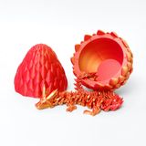 Flavery 3D Baskılı Ejderha Yumurtası - İçinde Esnek İnci Pırıltılı Ejderha ile Sürpriz Yumurta, 3D Baskılı Hediye Oyuncak, Heykelcik Dekor (30,48 cm Ejderha, Kırmızı Karışık Altın)