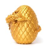 Flavery Dragon Egg - Altın - 3D Baskılı Yumurta, İçinde Esnek İnci Pırıltılı Ejderha ile, 3D Baskılı Sürpriz Hediye, Mafsallı Ejderha Yumurtası Fidget Oyuncak, Ejderha Heykelcik Dekoru
