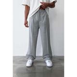 Flaw Wear Pileli Baggy Fit Kumaş Gri Pantolon