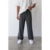 Flaw Wear Pileli Baggy Fit Kumaş Koyu Gri Pantolon