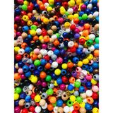 Flea Market 10 mm Karışık Renkli Plastik Boncuk 150 Adet