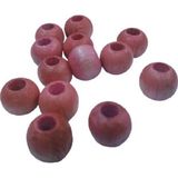 Flea Market 10 Mm Pembe Renkte Ahşap Boncuk - 100 Gram (250-300 Adet)