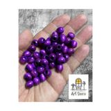 Flea Market 100 Adet 10 Mm Özel Renk Deep Purple Ahşap Boncuk -