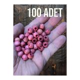 Flea Market 100 Adet Ahşap Boncuk 10 Mm Ah74825 Pembe