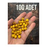 Flea Market 100 Adet Ahşap Boncuk 10 Mm Ah74825 Sarı
