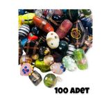 Flea Market 100 Adet - Ekonomik Boy - El Yapımı Hint Cam Takı Boncuğu Karışık
