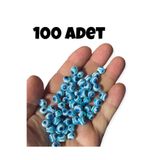 Flea Market 100 Adet Ekonomik Pk. 8 Mm Turkuaz Danagöz Boncuk - Takı Boncuğu - Saç Boncuğu -