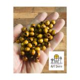Flea Market 100 Adet Özel Amber Renk Ahşap Boncuk - (10 Mm, 100 Adet)