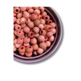Flea Market 10Mm Pudra Pembe Ahşap Boncuk - (100 Adet)