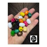 Flea Market 12 X 16 Mm Oval Ahşap Boncuk - Karışık Renk - 50Gr, Ort 50 Adet 12X15Ovalflea