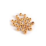 Flea Market 12MM Cilalı Ahşap Boncuk 20GRAM ( Ort. 33 Adet) Makrome Boncuk, Tahta Boncuk