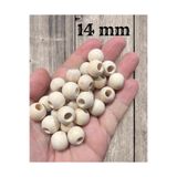 Flea Market 14 Mm Ham Işlenmemiş Ahşap Boncuk - 100 Gram (Ortalama 100 Adet)