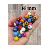 Flea Market 14 Mm Karışık Renk Ahşap Boncuk - 100 Adet