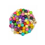 Flea Market 14 Mm Karışık Renkli Plastik Boncuk,Renkli Geniş Delik Makrome Boncuğu (100Gr,~90-100 Adet Boncuk)