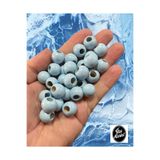 Flea Market 14Mm Bebek Mavi Ahşap Boncuk - 100 Gram, Ort. 100 Adet