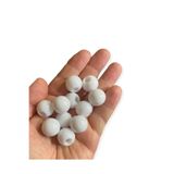 Flea Market 18 Mm Beyaz Plastik Kuzu Boncuk - Makrome Boncuğu Dekor Boncuğu - 25 Adet -
