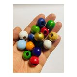Flea Market 20 Mm Karışık Renkli Ahşap Boncuk - 30 Adet