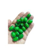 Flea Market 20 Mm Oval Yeşil Renk Ahşap Boncuk - (20 Adet)