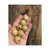 Flea Market 22 Mm Vernikli Ahşap Boncuk (50 Gram Ort 15 Adet) Delik Çapı 10 Mm Yuvarlak Geniş Delik