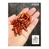 Flea Market 22X8 Mm Desenli Arpa Ahşap Boncuk (25 Gram Ort 58 Adet) Delik Çapı 3 Mm Makrome Takı Bileklik