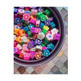 Flea Market 25 Adet 10mm Polimer Kil Fimo Karışık Renkli Papatya Boncuk,takı Yapımı BNCK-649