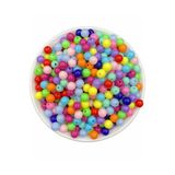 Flea Market 25Gr 8Mm Karışık Renkli Yuvarlak Plastik Boncuk, Takı Yapım Boncuğu (25Gr,~95Adet)
