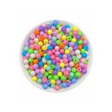 Flea Market 25Gr 8Mm Pastel Karışık Renkli Yuvarlak Plastik Boncuk, Takı Yapım Boncuğu (25Gr,~90Adet)