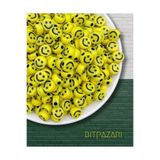 Flea Market 25gr Sarı Renk Smile,gülen Yüz Boncuk ,Yassı Plastik Gülen Surat ( 25 Gr, )