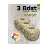Flea Market 3 Adet Hasır Jüt Ip Keten Ipi, Hasır Ip, Halat Ip, Çuval Ip (Ort 100 Metre)