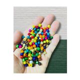 Flea Market 5 Mm Karışık Renkli Küp Tahta Ahşap Boncuk (25GR,~350 ADET BONCUK) BNCK-631
