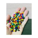 Flea Market 5 mm Karışık Renkli Küp Tahta Ahşap Boncuk (25GR,~350 Adet Boncuk)