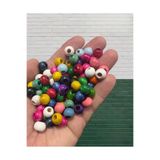 Flea Market 50 Gr Mini Paket - 10 Mm Karışık Renkli Ahşap Boncuk - (Ort ± 110-150 Adet)