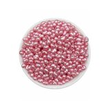 Flea Market 50Gr Pembe Renk Formsuz Şekilsiz Plastik Lüks Barok Inci Boncuk, Yamuk Inci (~250 Adet)