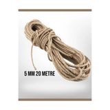 Flea Market 5mm 20m Jüt Halat Dekor İpi, 5mm20mtORG