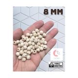 Flea Market 8 Mm Ham Işlenmemiş Ahşap Boncuk - 100 Grm. (Ort. 370-430 Adet)