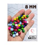 Flea Market 8 Mm Karışık Renkli Ahşap Boncuk - 50 Gram (± 225 Adet)