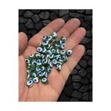 Flea Market 8Mm Akrilik Danagöz Nazar Boncuk - Takı Boncuğu - Saç Boncuğu - 50 Adet/Ince Delikli Kınabeadakriliks Yeşil