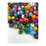 Flea Market Ahşap Boncuk, 16 Mm Karışık Renkli Tahta,Ahşap Boncuk - 100 Gram
