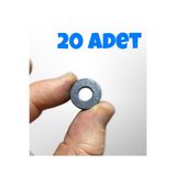 Flea Market Delikli Minik Mıknatıs, Magnet Mıknatısı, Maket Mıknatısı (17Mm X 3Mm) Deliklimknts Siyah 20