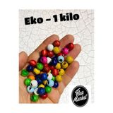 Flea Market Ekonomik Paket 1 Kg Karışık Renk Ahşap Boncuk (1 Kg. Ort 2500-3000 Adet)
