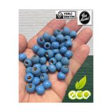 Flea Market Ekonomik Paket 1 Kilo 10MM Ahşap Boncuk - Boncuk Mavi - ( Ort - 2500-3000 Adet )