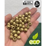 Flea Market Ekonomik Paket 1 Kilo 10MM Ahşap Boncuk - Gold - ( Ort - 2500-3000 Adet )